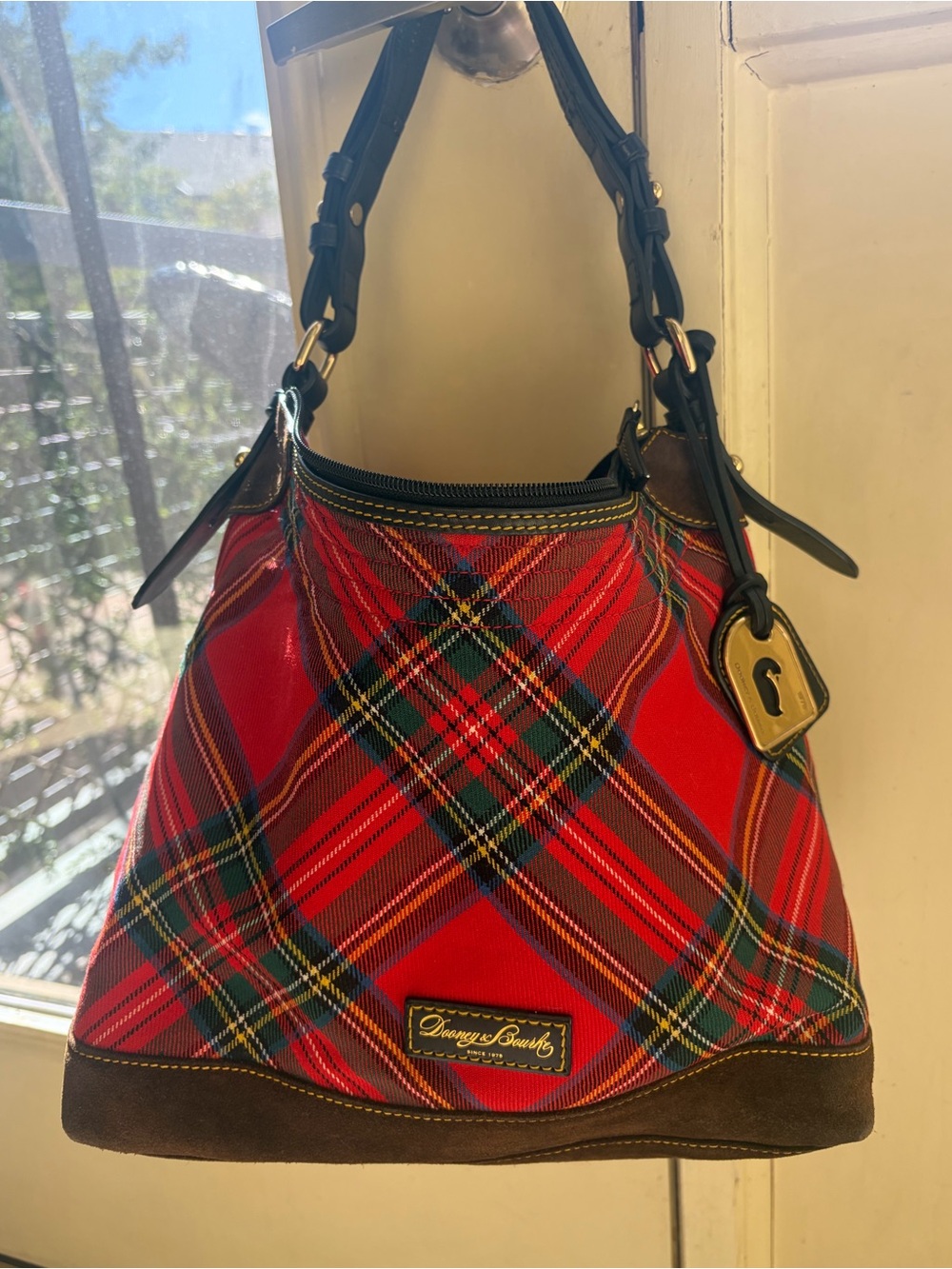 Dooney & Bourke Tartan Plaid Large Erica Hobo Bag